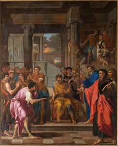 Der heilige Paulus blendet den falschen Propheten Bar-Jesus und bekehrt den Prokonsul Sergius von Nicolas Pierre Loir