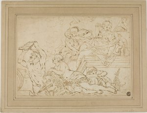Szene mit Nymphen und Satyr von Nicolas Pierre Loir