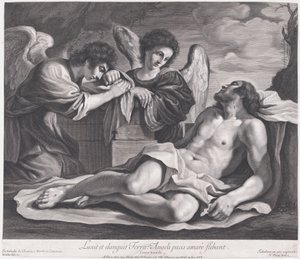 Engel trauern über den toten Christus, ca. 1690-1720 von Nicolas Pitau