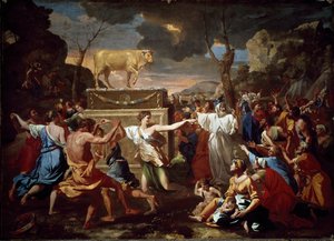 Anbetung des Goldenen Kalbes von Nicolas Poussin