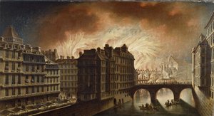 Der Brand des Hôtel-Dieu, 1772 von Nicolas Raguenet