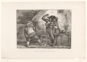 Bürger neckt zwei betrunkene Soldaten in einer Kneipe von Nicolas Toussaint Charlet