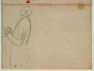 Studie eines stehenden Apostels nach links gewandt, Halbfigur. Zur Himmelfahrt von Niels Larsen Stevns