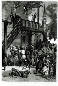 Massaker an den Juden in Russland, graviert von Gustave Voulquin (fl. 1880-90) aus Le Journal Illustré, Juni 1881 von Nielsen
