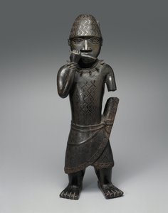 Figur eines Hornbläsers, Nigerianisch, ca. 1504-50 von Nigerian School