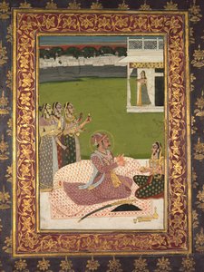 Porträt von Maharaja Savant Singh mit Gemahlin, Bani Thani, Mitte 1700er Jahre