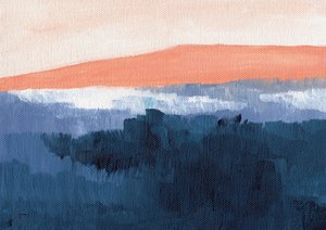 Neblige Blaue Berge