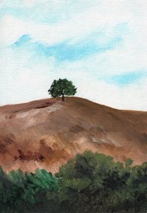 Einsamer Hügelbaum von Nikita Jariwala