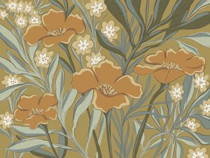 Stilisierte Orange Blüten von Nikita Jariwala