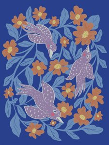 Verspielte Vögel und Blüten von Nikita Jariwala