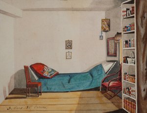 Nikita Muravyovs Zimmer im Exil in der Provinz Irkutsk, 1837