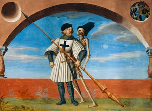 Der Tod und der Deutsche Ritter aus dem Totentanzzyklus von Albrecht Kauw