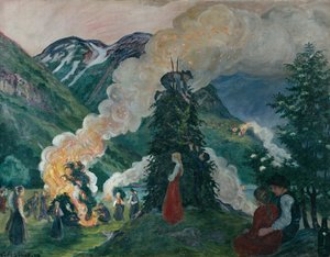 Das große Mittsommerfeuer aufbauen