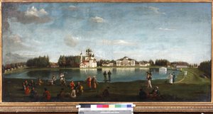 Ansicht des Ostankino-Anwesens von Podklyuchnikov, Nikolai Ivanovich (1813-1877). Öl auf Leinwand
