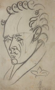 Porträt des Dichters Vasili Kamensky von Nikolai Ivanovich Kulbin