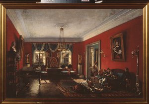 Der Zeichensaal im Nashchokin-Haus in Moskau von Nikolai Ivanovich Podlyuchnikov