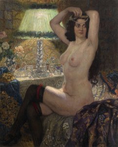 Bei der grünen Lampe von Nikolai Petrovich Bogdanov Belsky