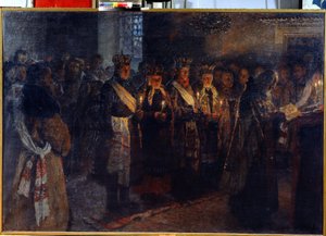 Die Hochzeit mit einem orthodoxen Priester von Nikolai Petrovich Bogdanov Belsky