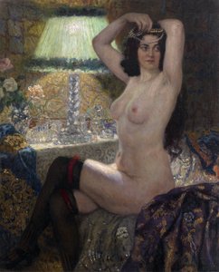 Die grüne Lampe, 20. Jahrhundert von Nikolai Petrovich Bogdanov Belsky