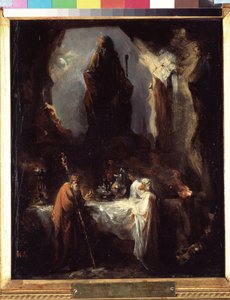 Der Prophet Daniel erzählt Nebukadnezar Gottes Deutung von Nikolai Petrovich Lomtev