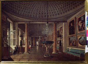 Die Gemäldegalerie im Stroganow-Palast in St. Petersburg von Nikolai Stepanovich Nikitin