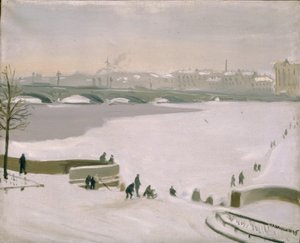 Überquerung des gefrorenen Flusses Newa, 1935