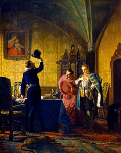Falscher Dmitri leistet König Sigismund III. Wasa den Treueeid, 1874 von Nikolay Nevryov