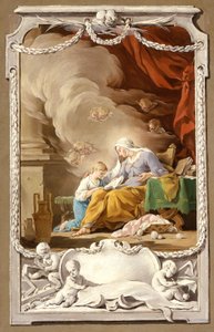 St. Anna zeigt der Jungfrau die Prophezeiung von Jesaja, ca. 1749 von Noel Halle