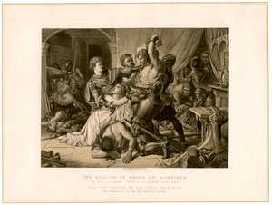 Die Festnahme von Roger de Mortimer 1287-1330 auf Nottingham Castle, 19. Jahrhundert