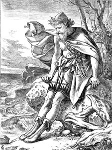 Odysseus auf Ogygia, 1864 von Noel Paton