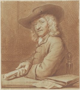 Porträt des Zeichners Jan Pietersz. Zoomer, mit Hut und Papierrolle