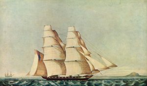 Die Opiumklipper-Brigg Anonyma in der Straße von Malakka, 1846