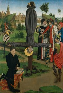 Die Kreuzigung des Heiligen Petrus mit einem Stifter von Northern French Painter