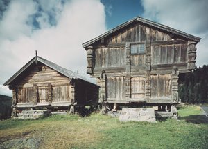 Bauernhäuser, erbaut um 1712 von Norwegian School