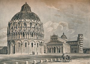 Das Baptisterium, die Kathedrale und der Schiefe Turm von Pisa, um 1906, 1907 von O Schulz