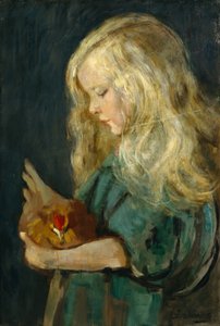 Mädchen mit Henne von Oda Krohg