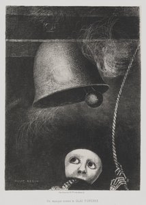 An Edgar Poe (Eine Maske läutet den Todesglockenschlag) von Odilon Redon