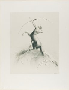 Zentaur, der auf die Wolken zielt