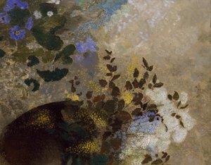 Blumen in einer schwarzen Vase, ca. 1909-10