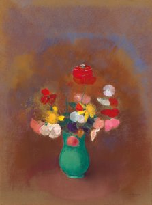 Mohnblumen in grüner Vase, ca. 1910