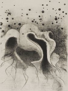Die Tiere des Meeres, rund wie Lederflaschen, Tafel 22 von 24 von Odilon Redon