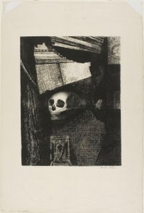 Durch eine Öffnung in der Wand erschien ein Schädel, Platte 1 aus Edmond Picards Le Jure