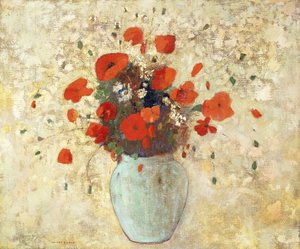 Vase mit Mohnblumen; Vase de Coquelicots, 1905-09 von Odilon Redon
