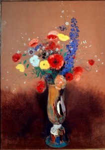 Wildblumen in einer langhalsigen Vase, ca. 1912 von Odilon Redon