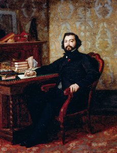 Porträt des Anwalts Aristide Minelli, von Odoardo Borrani (1833-1905), Öl auf Holz, 40,5x32,5 cm von Odoardo Borrani