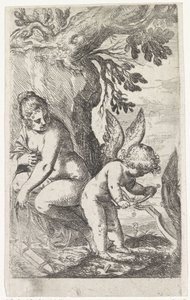 Venus beobachtet Amor beim Bogenbau von Odoardo Fialetti (attributed to)