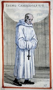Einsiedler Camaldulus. Gravur in O. Fialetti. 16. Jahrhundert