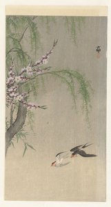 Schwalben im Flug von Ohara Koson