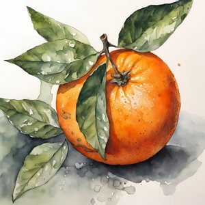 Frische Orange Aquarell