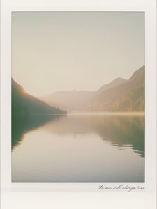 Nebliger Bergsee bei Sonnenaufgang von Ohkimiko